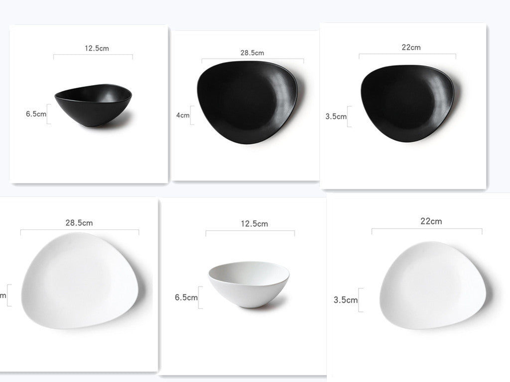 Ceramic Japanese Bowls Are Beautiful And Cute. Irregular And Plates Single