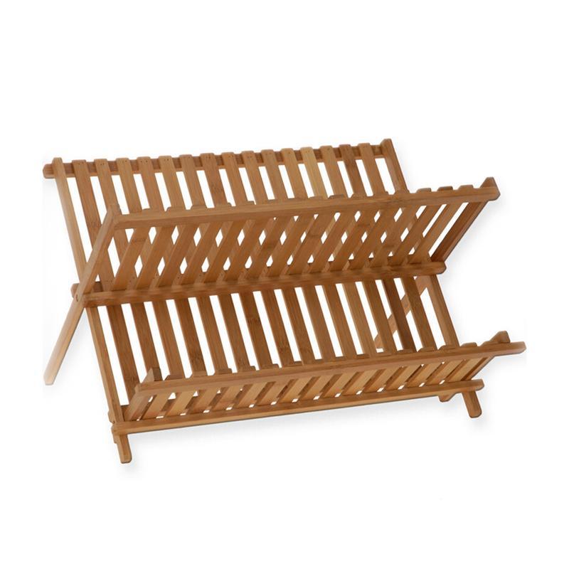 Dish Rack Drain Rack Kitchen Double Bamboo Ventilation Rack